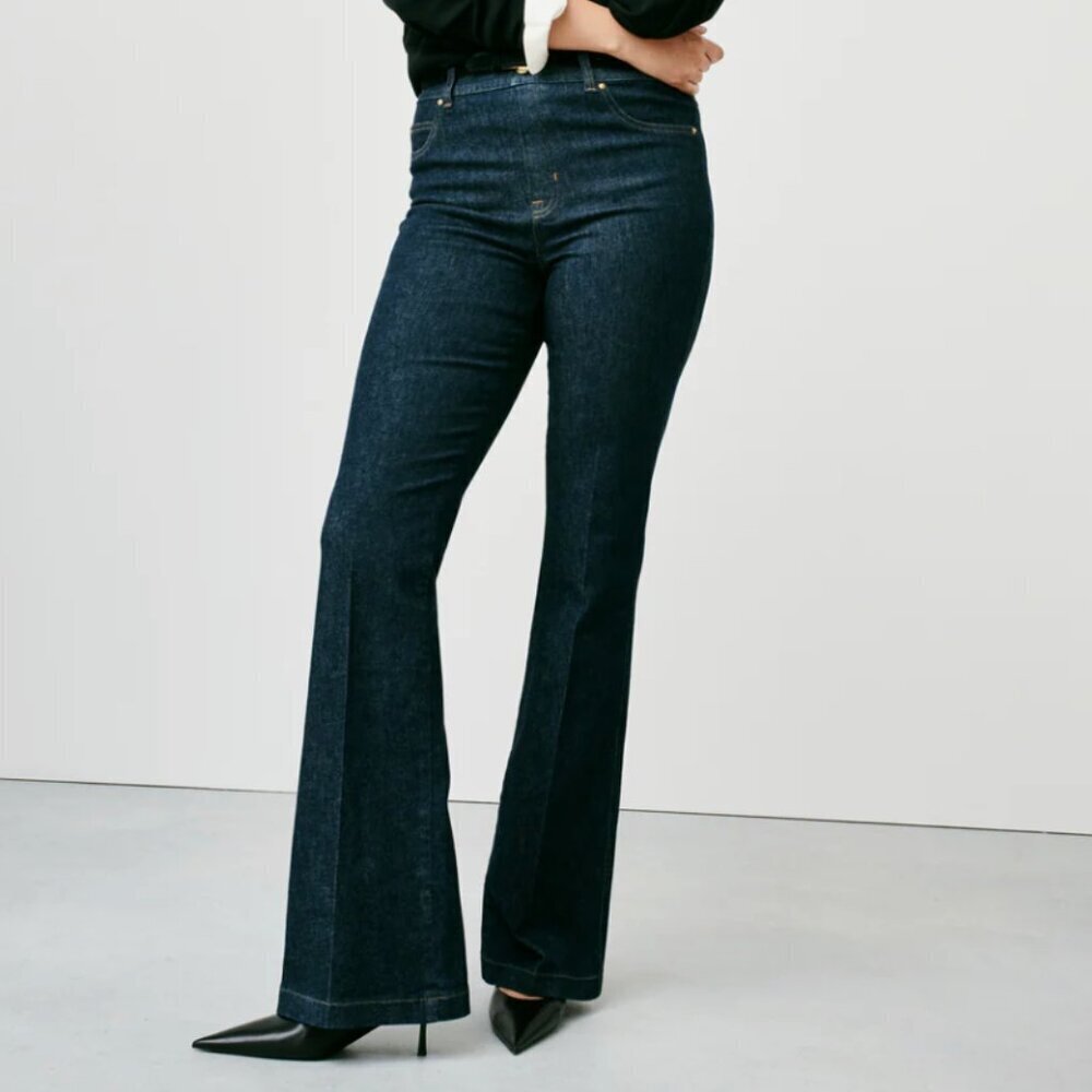 Spanx SPANXshape Original EveryWear High Rise TummyTamer Flare Jeans, Indigo, S